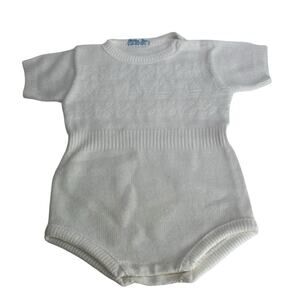 golden gate of california white knit baby Short Sleeve Snap Button